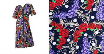 podomka szlafrok na zamek DZIKIE RÓŻE 2XL/44