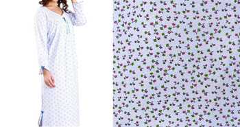 koszula nocna tradycyjna 831-T KWIATUSZKI FIOLET 40/44