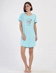 koszula nocna tunika JASNY TURKUS MOTYL 2XL/48