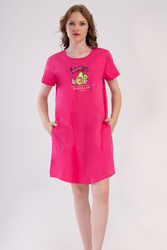koszula nocna tunika FUKSJA AWOKADO 1X-2XL (46-48)