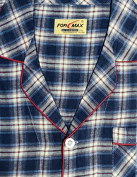 piżama męska rozpinana KRATKA DENIM/GRANAT M-3XL