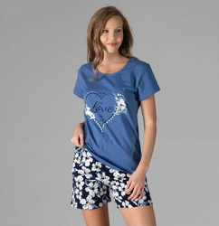 piżama damska 5271 WITH LOVE niebieski/granat XL/42
