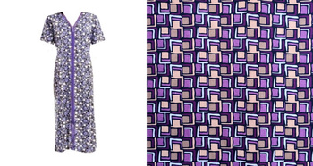 podomka szlafrok na zamek KOSTKI FIOLET 5XL/50