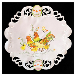 SERWETKA WIELKANOC KRS-28 RD 40cm BIAŁA/KOLOR