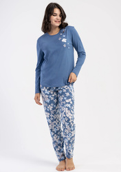 piżama damska BLUE BLOSSOM niebieski/kremowy 1XL-4XL (46-52)