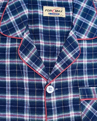 piżama męska rozpinana KRATKA GRANAT/ZIELEŃ M-3XL