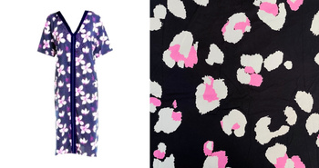 podomka szlafrok na zamek BIAŁO-RÓŻOWE CĘTKI 3XL/46