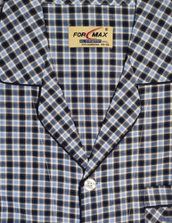 piżama męska rozpinana KRATKA POPIEL/BIAŁY M-3XL