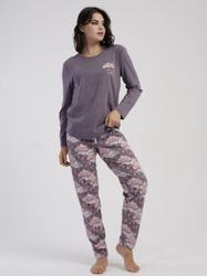 piżama damska  NEW BEGININGS wrzos/puder róż 1XL-3XL (46-50)